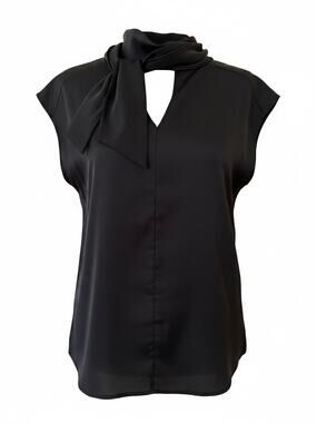 New York & Company Women Black Sleeveless Satin Blouse Size XS
